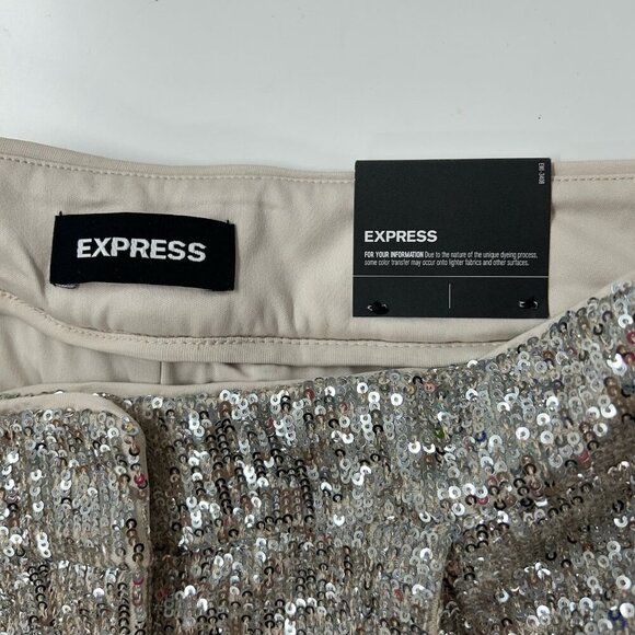 NEW Express Sequin Pants Women’s Size Small High Rise Cropped Swiftie - Picture 3 of 12